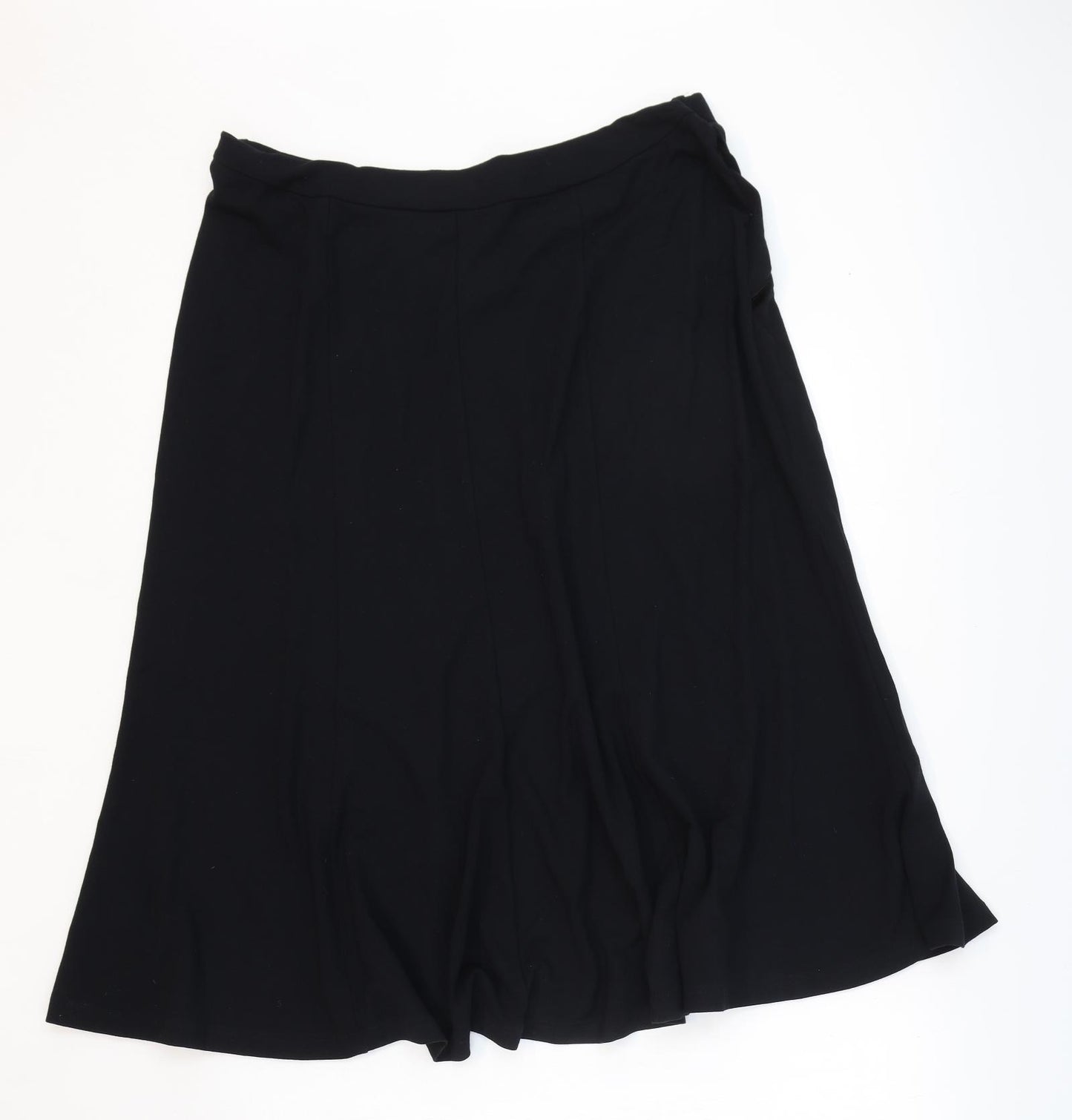 Marks and Spencer Womens Black Viscose Swing Skirt Size 16