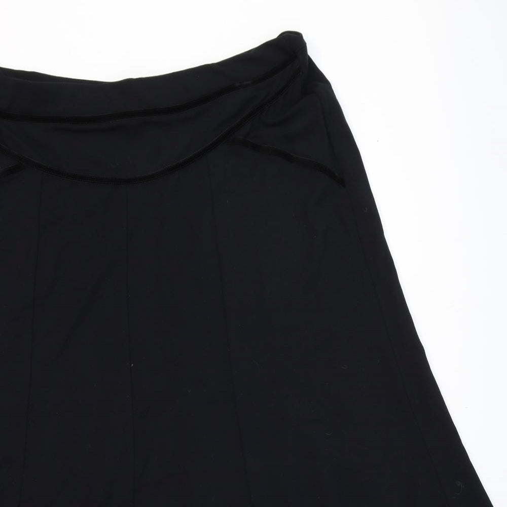 Marks and Spencer Womens Black Viscose Swing Skirt Size 16