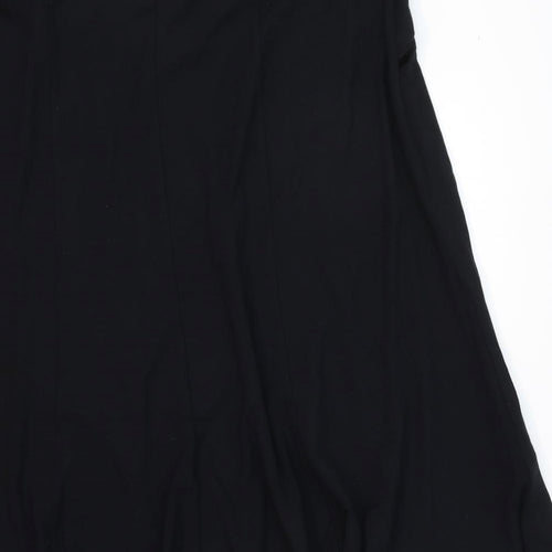 Marks and Spencer Womens Black Viscose Swing Skirt Size 16