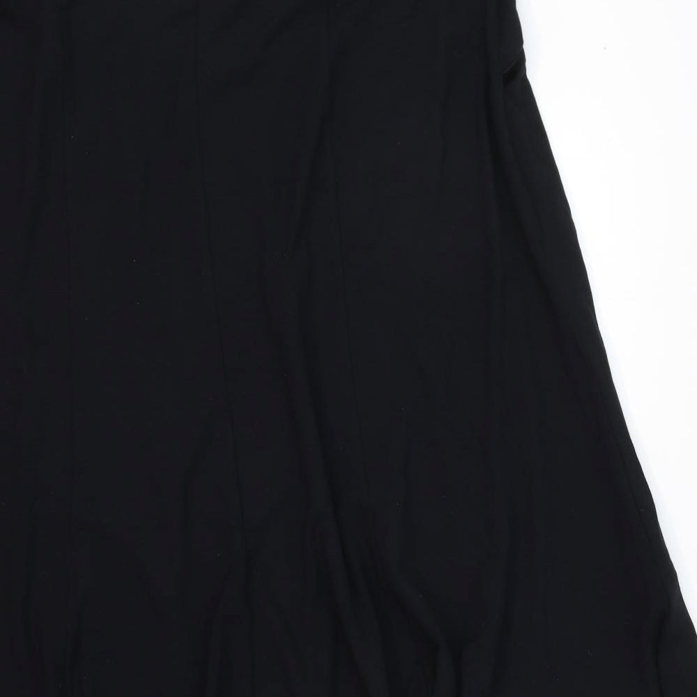 Marks and Spencer Womens Black Viscose Swing Skirt Size 16