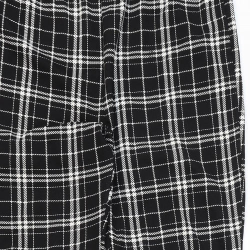Shien Womens Black Plaid Polyester Jogger Leggings Size 4XL