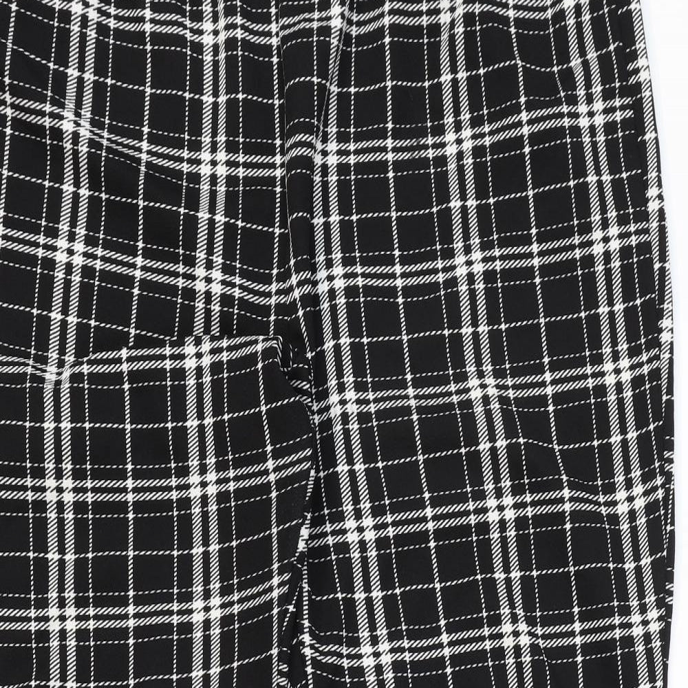 Shien Womens Black Plaid Polyester Jogger Leggings Size 4XL