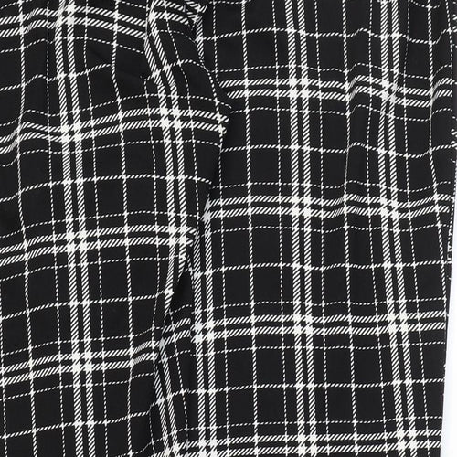 Shien Womens Black Plaid Polyester Jogger Leggings Size 4XL