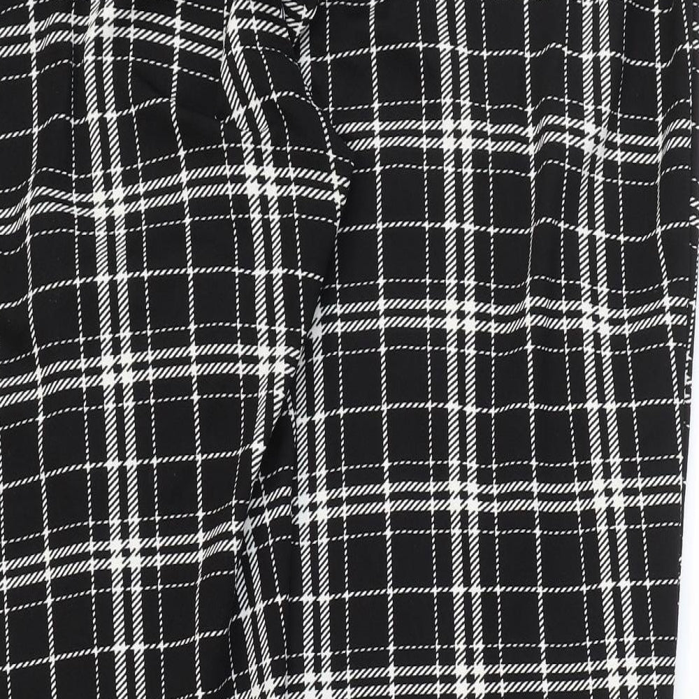 Shien Womens Black Plaid Polyester Jogger Leggings Size 4XL