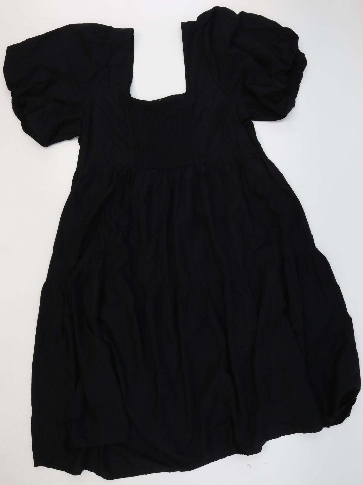 Marks and Spencer Womens Black Modal Fit & Flare Size 22 Square Neck Pullover