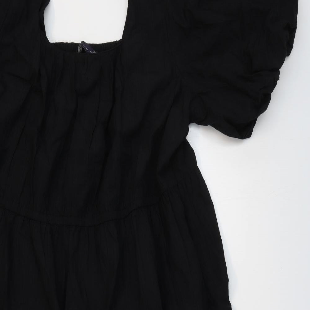 Marks and Spencer Womens Black Modal Fit & Flare Size 22 Square Neck Pullover