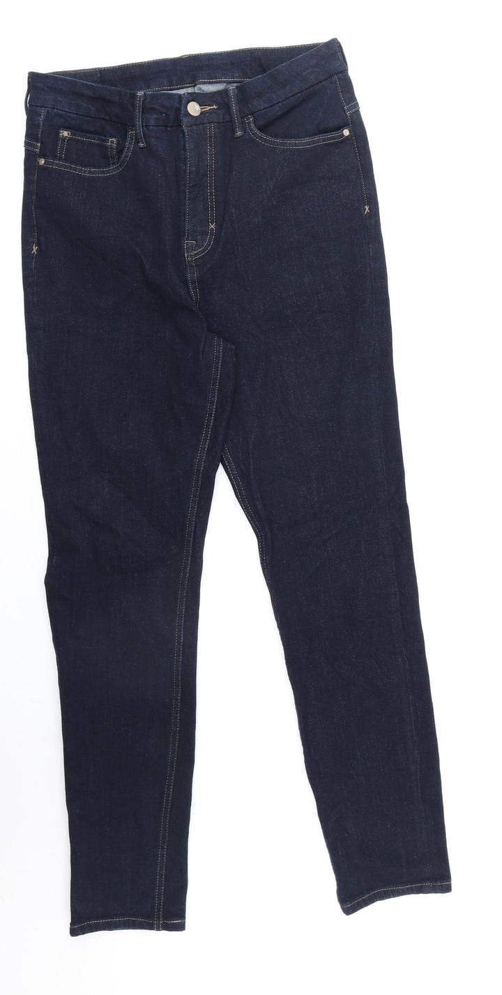 Preworn Womens Blue Cotton Skinny Jeans Size 32 in Regular Zip