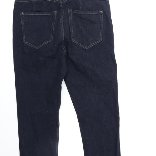 Preworn Womens Blue Cotton Skinny Jeans Size 32 in Regular Zip