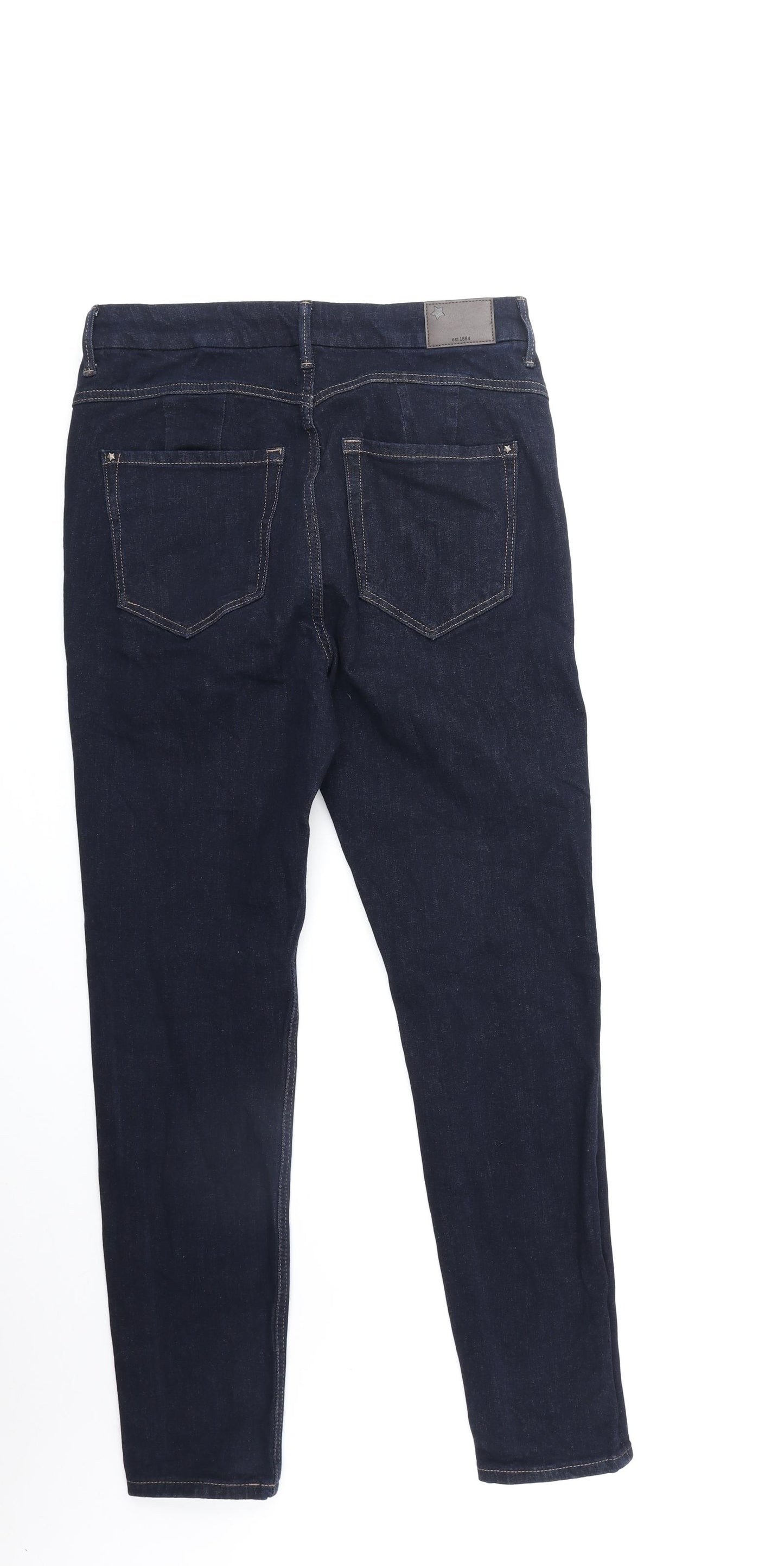 Preworn Womens Blue Cotton Skinny Jeans Size 32 in Regular Zip