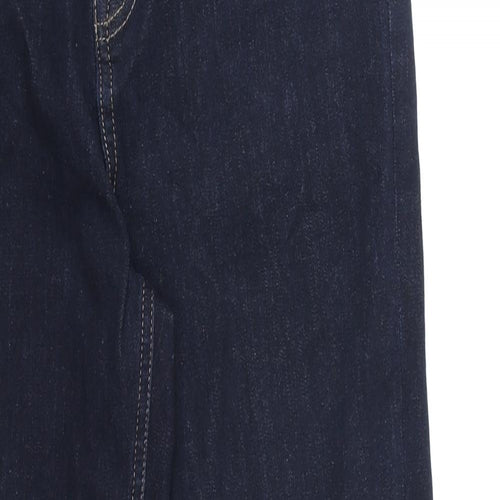Preworn Womens Blue Cotton Skinny Jeans Size 32 in Regular Zip