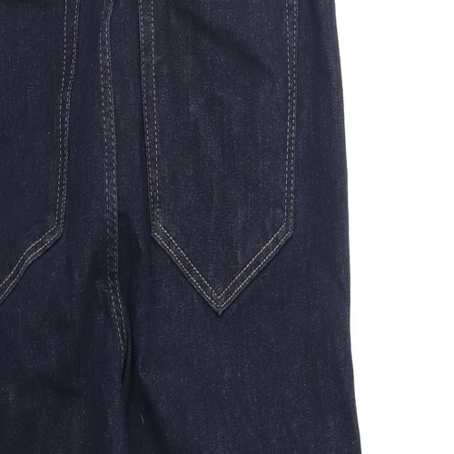 Preworn Womens Blue Cotton Skinny Jeans Size 32 in Regular Zip