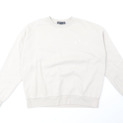 Primark Womens Beige Cotton Pullover Sweatshirt Size S Pullover - Wild