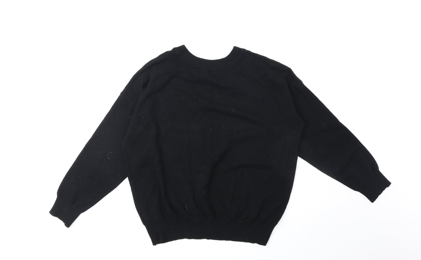 F&F Womens Black Round Neck Viscose Pullover Jumper Size 12 - Stars