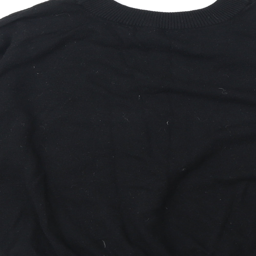 F&F Womens Black Round Neck Viscose Pullover Jumper Size 12 - Stars