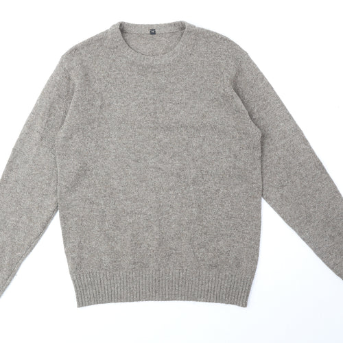 Preworn Mens Brown Round Neck Wool Pullover Jumper Size XS Long Sleeve