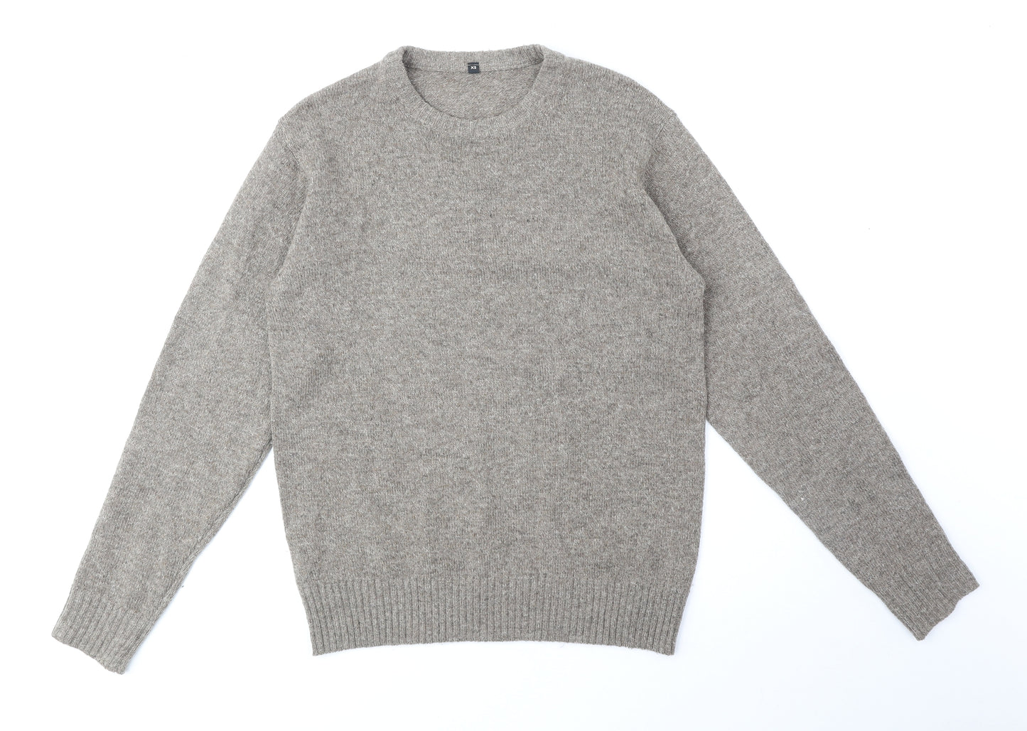 Preworn Mens Brown Round Neck Wool Pullover Jumper Size XS Long Sleeve
