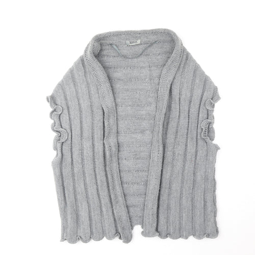 Preworn Womens Grey V-Neck Acrylic Cardigan Jumper Size M
