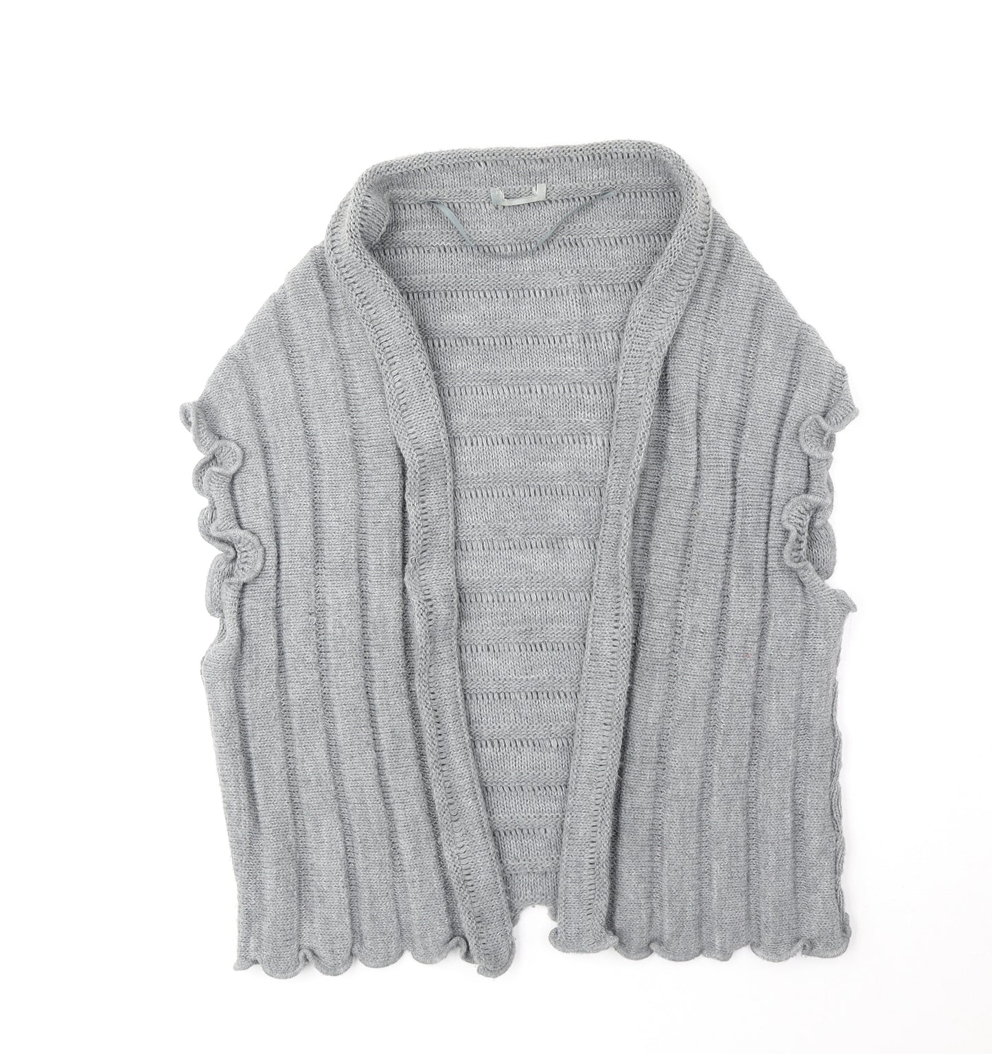 Preworn Womens Grey V-Neck Acrylic Cardigan Jumper Size M