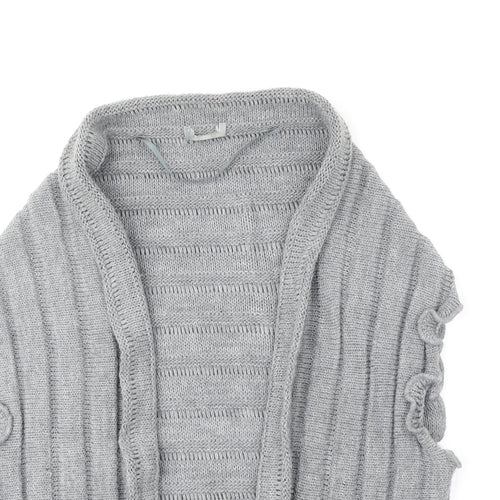 Preworn Womens Grey V-Neck Acrylic Cardigan Jumper Size M