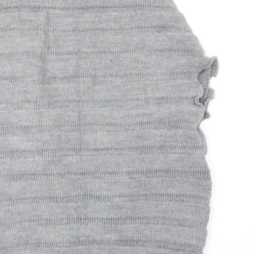 Preworn Womens Grey V-Neck Acrylic Cardigan Jumper Size M