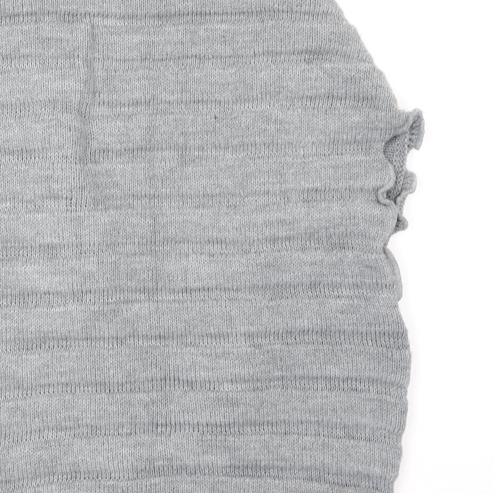 Preworn Womens Grey V-Neck Acrylic Cardigan Jumper Size M
