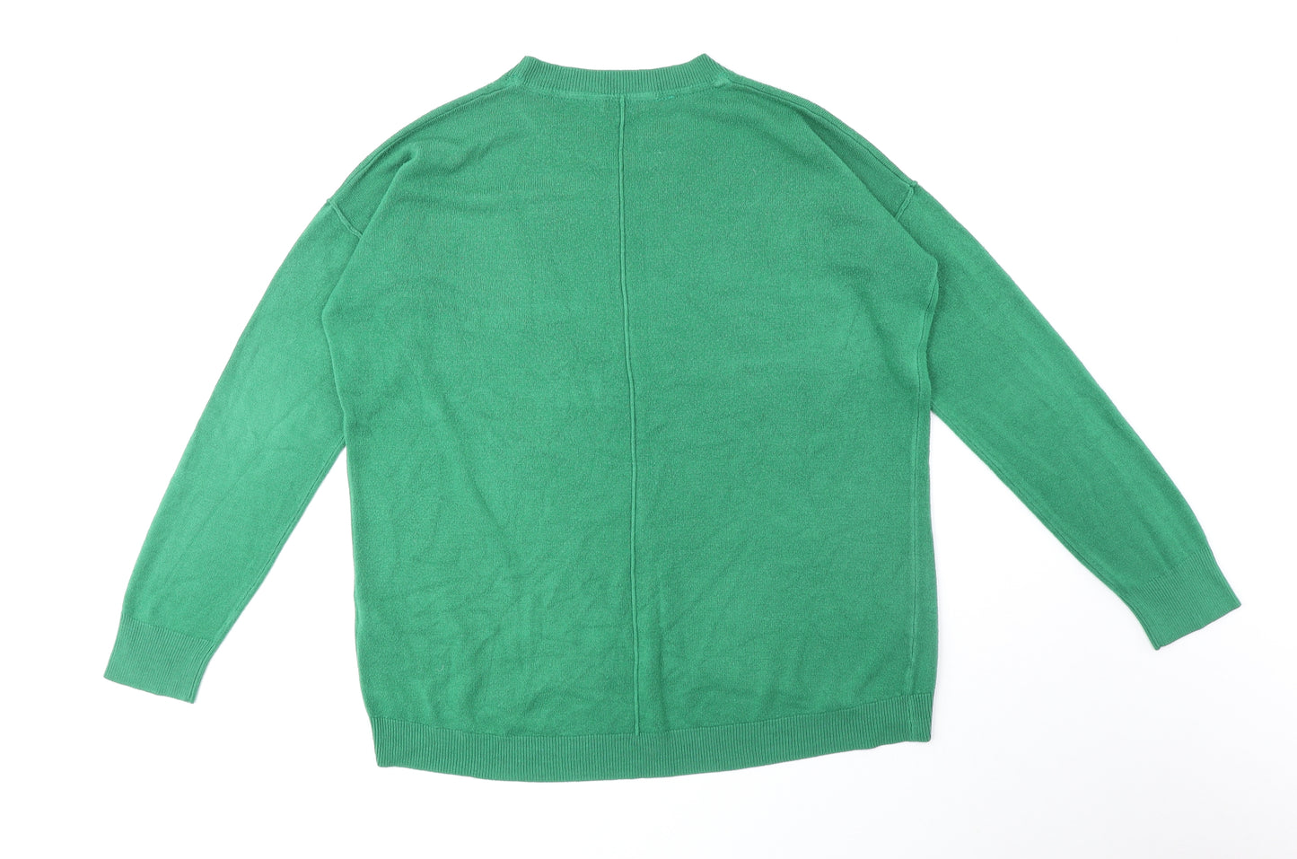Principles Womens Green Round Neck Acetate Pullover Jumper Size 12