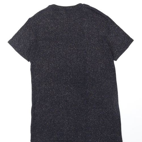 Divided Womens Blue Polyester T-Shirt Dress Size 6 Round Neck Pullover