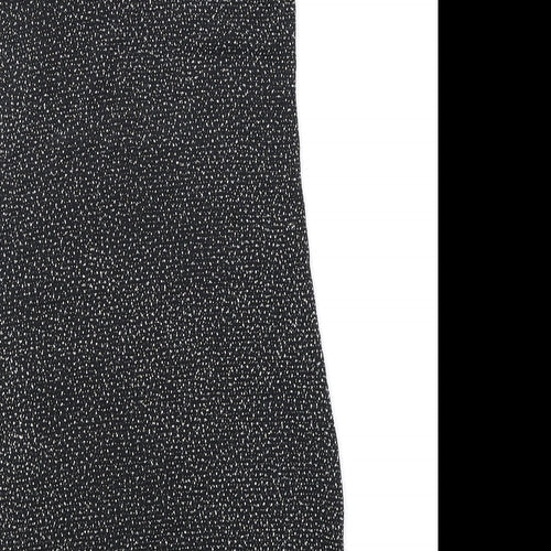 Pull&Bear Womens Black Geometric Polyimide Slip Dress Size XS V-Neck Pullover