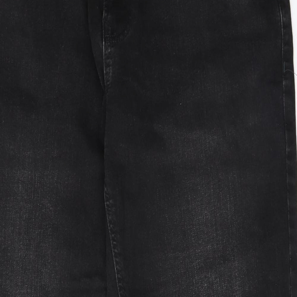 NEXT Mens Black Cotton Straight Jeans Size 32 in Regular Zip
