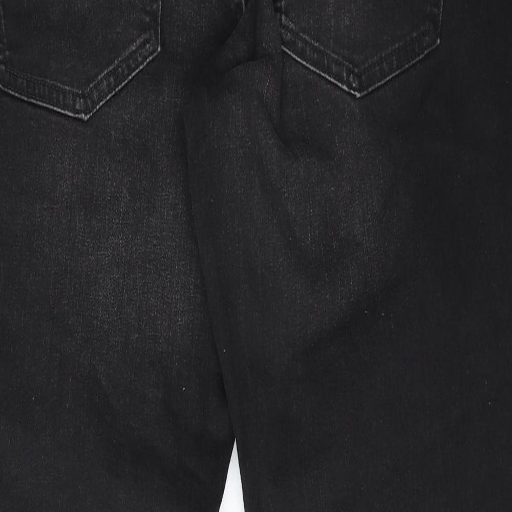 NEXT Mens Black Cotton Straight Jeans Size 32 in Regular Zip