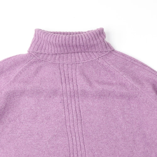 Marks and Spencer Womens Purple Roll Neck Acrylic Pullover Jumper Size L