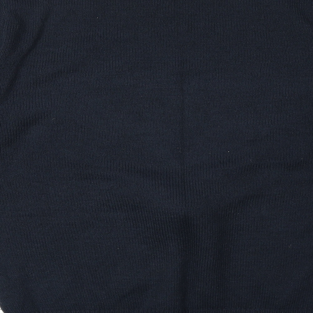 George Mens Blue Round Neck Fair Isle Acrylic Pullover Jumper Size M Long Sleeve - Christmas Rudolph
