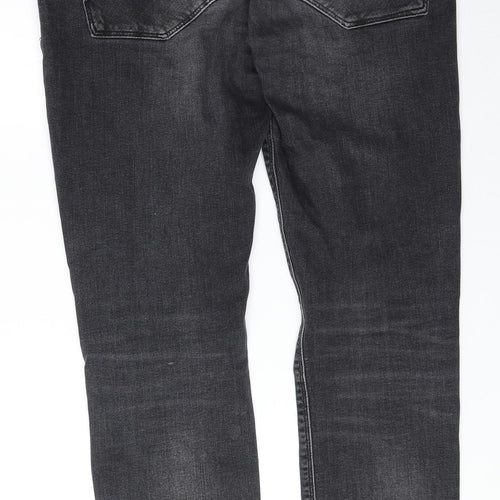River Island Mens Grey Cotton Skinny Jeans Size 23 in Regular Zip