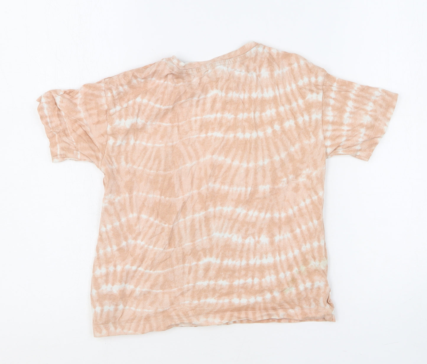 Primark Boys Orange Geometric 100% Cotton Basic T-Shirt Size 6-7 Years Round Neck Pullover - Make Today Great