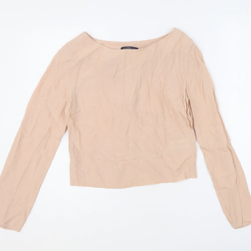 Limited Edition Womens Pink Viscose Cropped Blouse Size 6 Round Neck