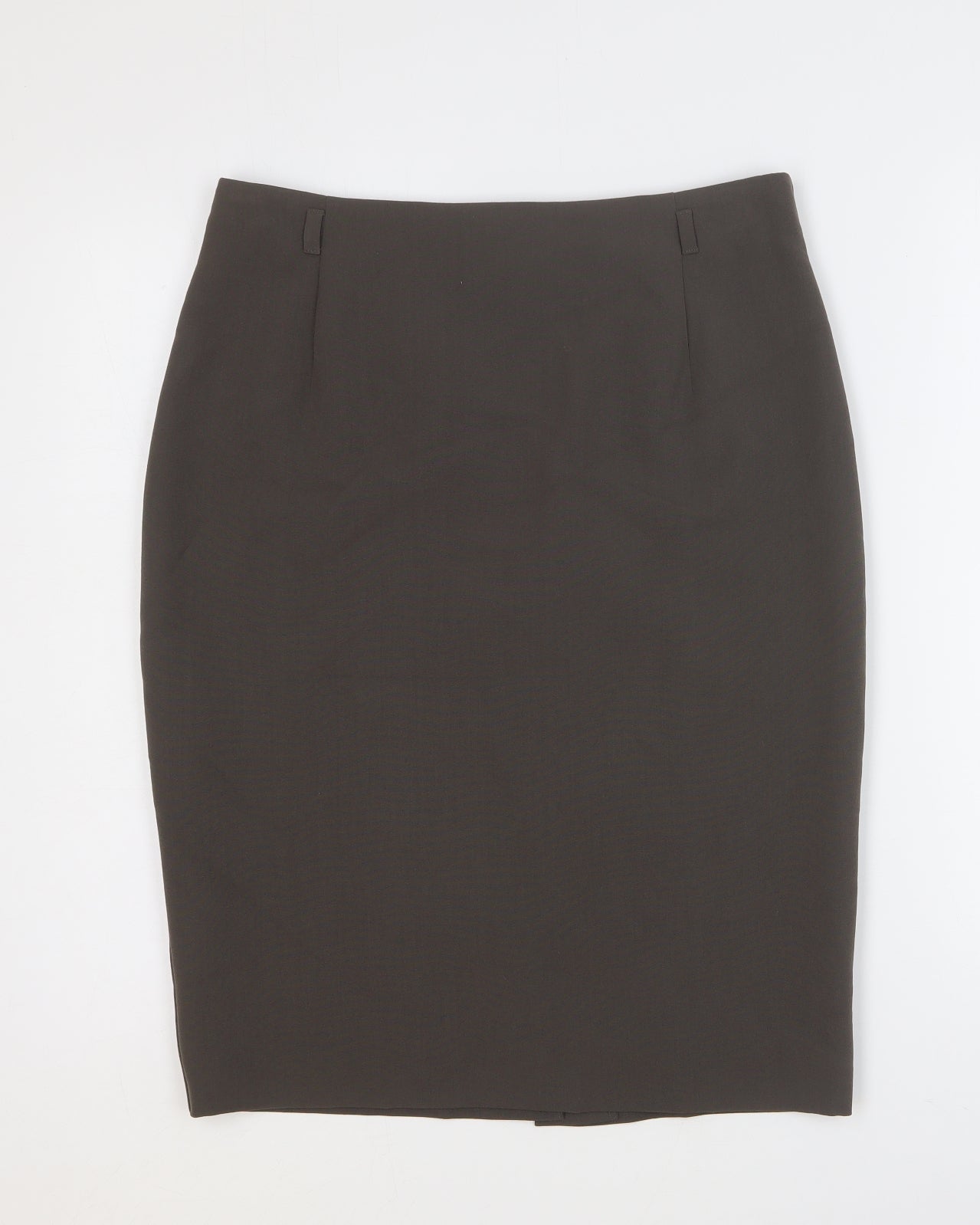 Marks and Spencer Womens Brown Polyester Straight & Pencil Skirt Size 12 Zip
