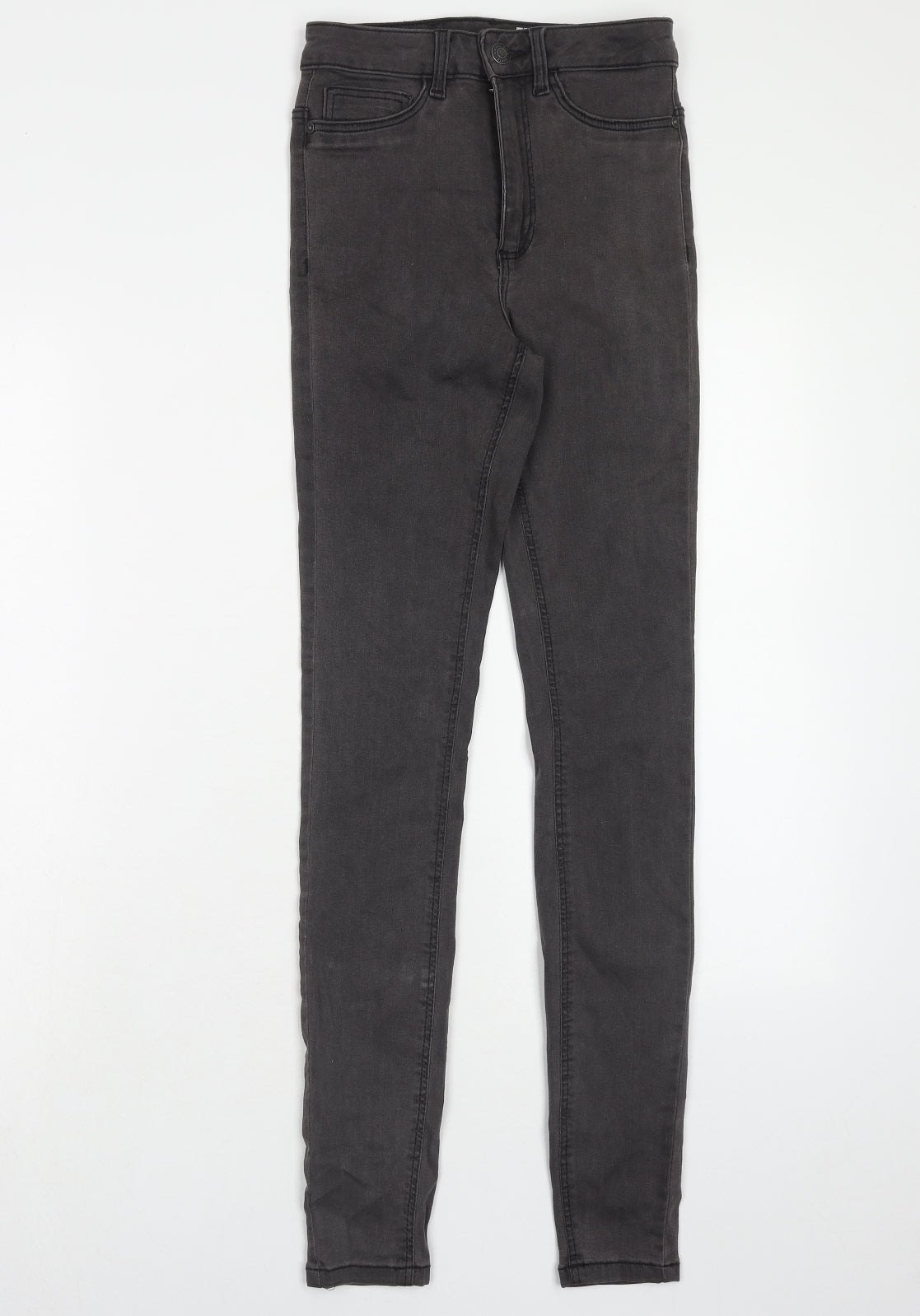 Noisy may Womens Grey Cotton Skinny Jeans Size 26 in L32 in Regular Zip