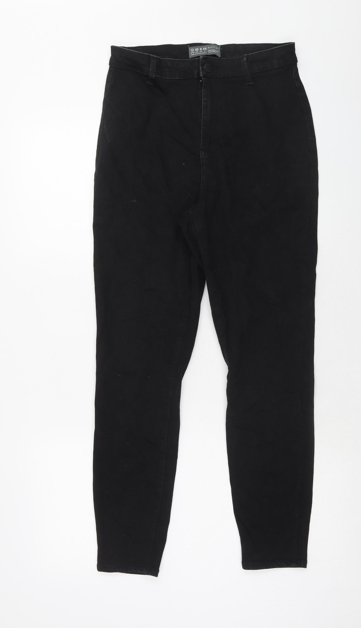 Denim & Co. Womens Black Cotton Jegging Jeans Size 12 Regular Zip