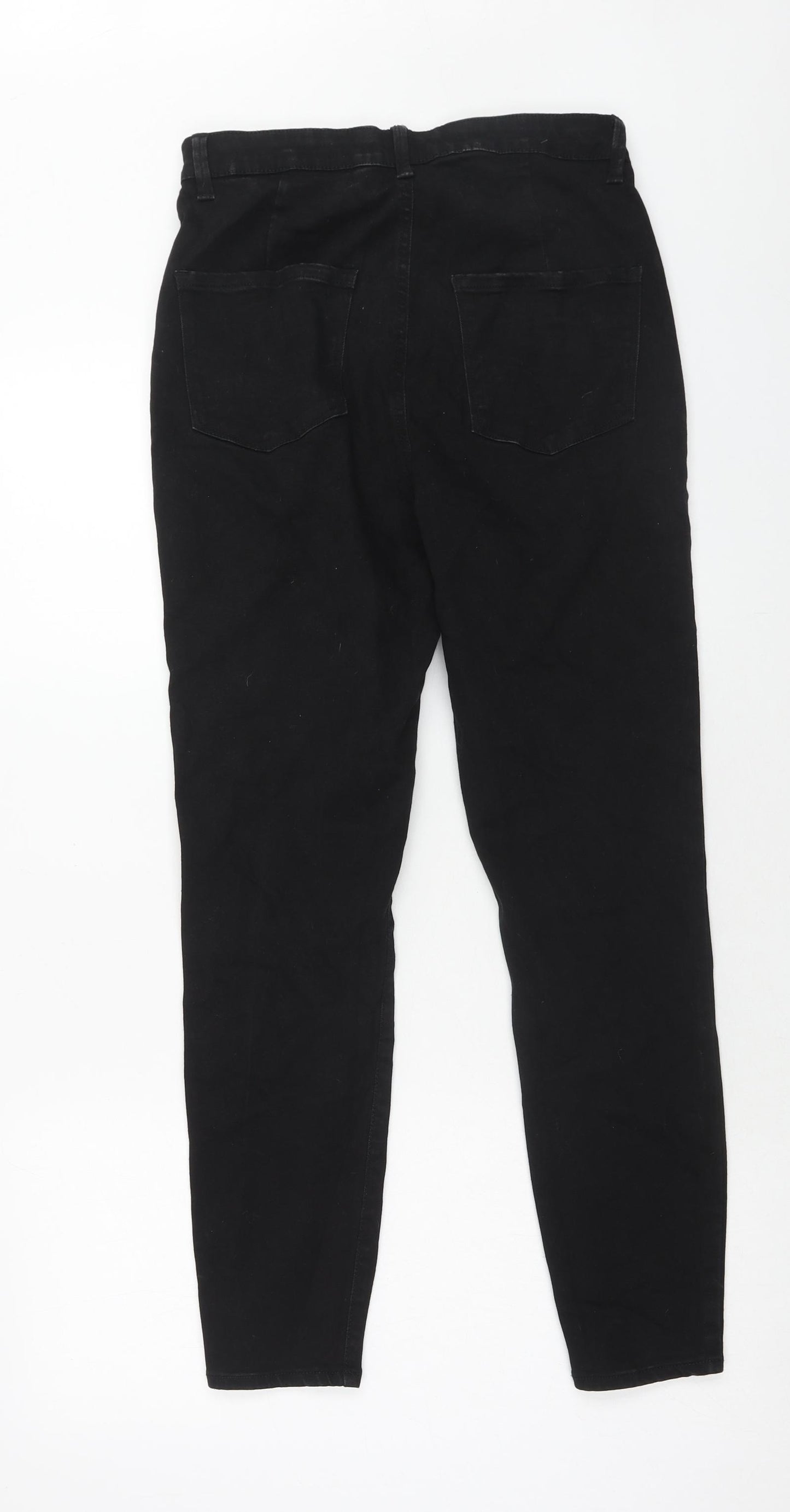Denim & Co. Womens Black Cotton Jegging Jeans Size 12 Regular Zip