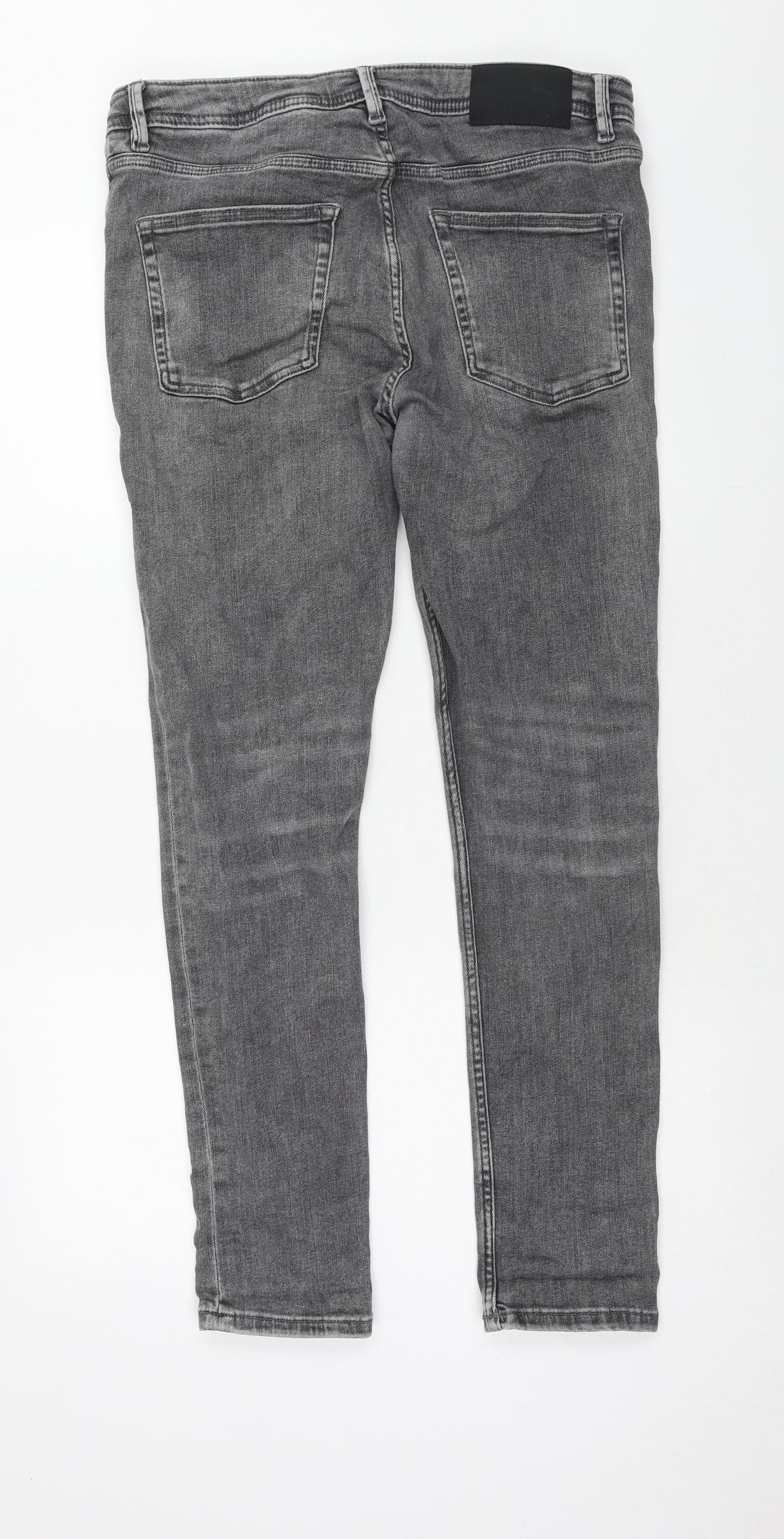 Denim & Co. Mens Grey Cotton Skinny Jeans Size 36 in L30 in Regular Zip