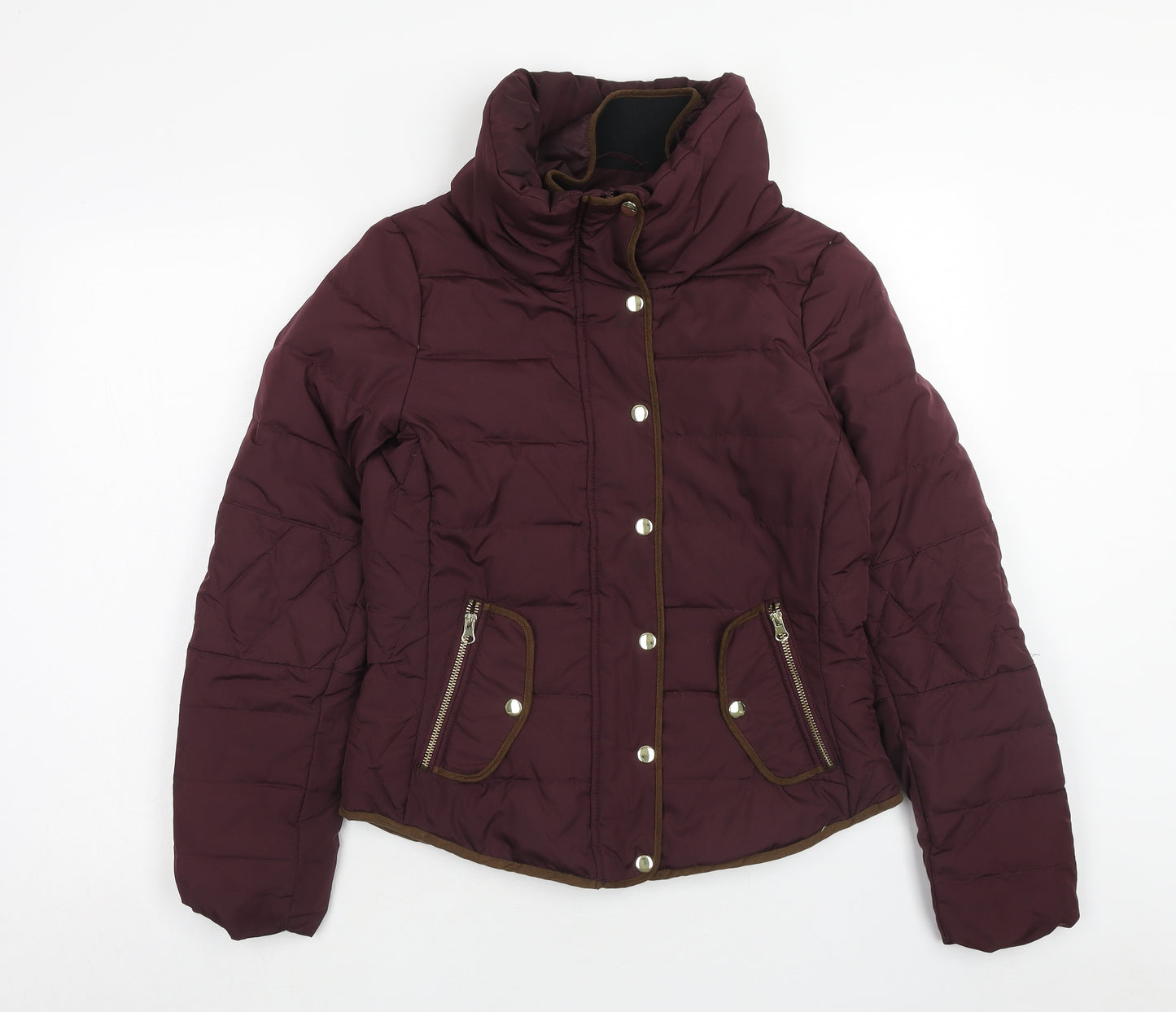 VERO MODA Womens Purple Puffer Jacket Jacket Size M Zip