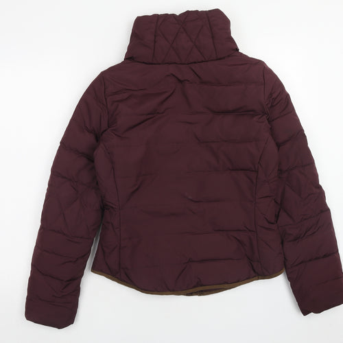 VERO MODA Womens Purple Puffer Jacket Jacket Size M Zip