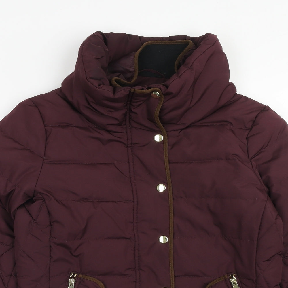 VERO MODA Womens Purple Puffer Jacket Jacket Size M Zip