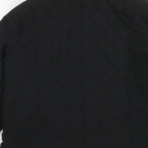 Finesse Womens Black Geometric Jacket Size 14 Zip