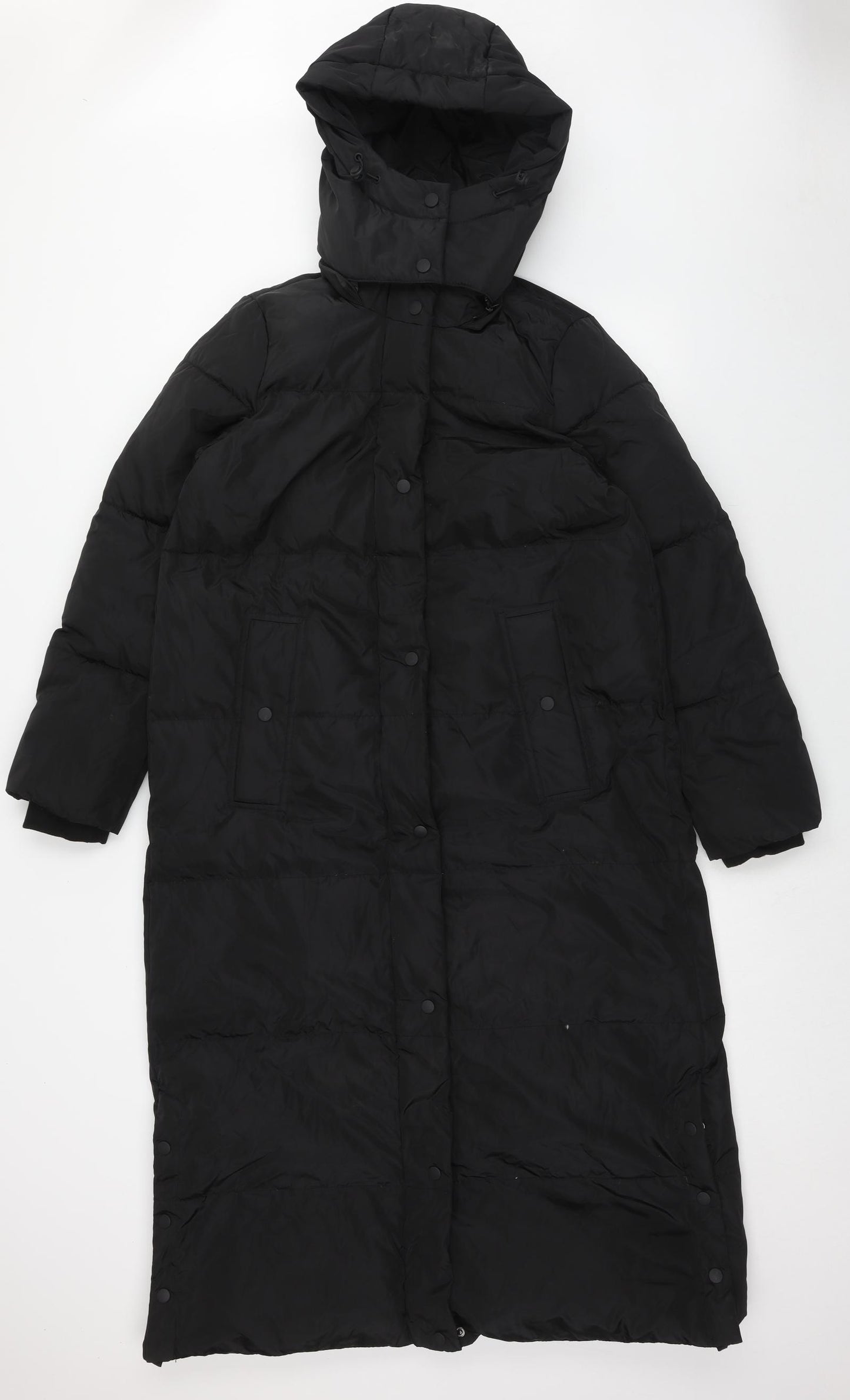 Zara Womens Black Quilted Coat Size XS Zip