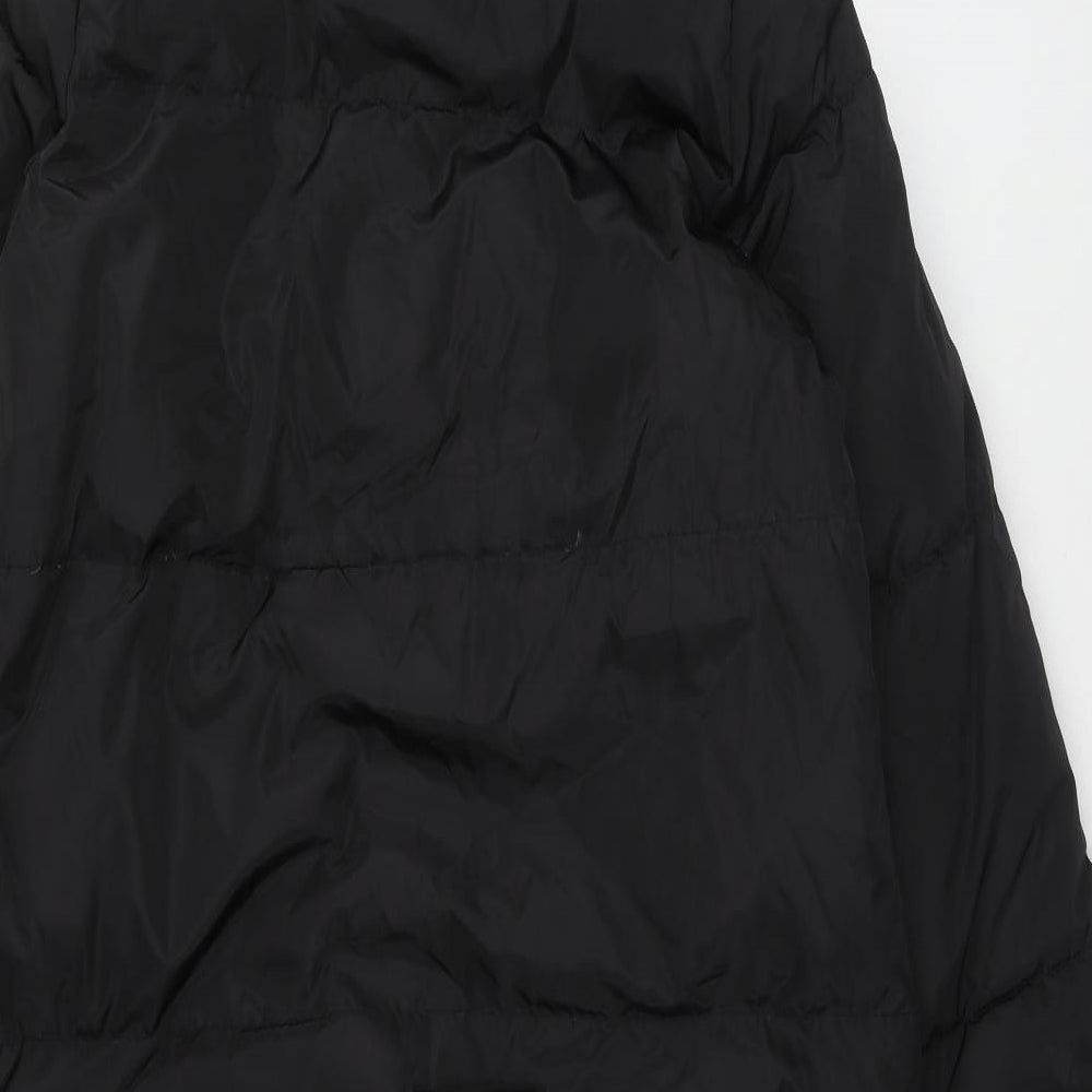 Zara Womens Black Quilted Coat Size XS Zip