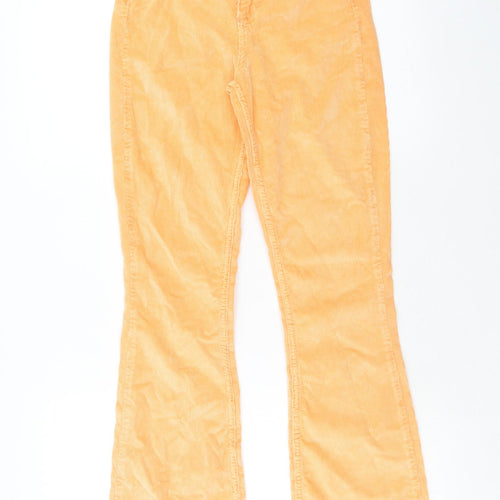 BDG Womens Orange Cotton Trousers Size 24 in L30 in Regular Zip
