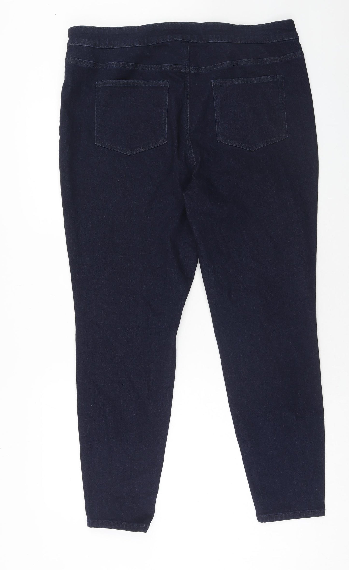 TU Womens Blue Cotton Skinny Jeans Size 20 Regular Zip