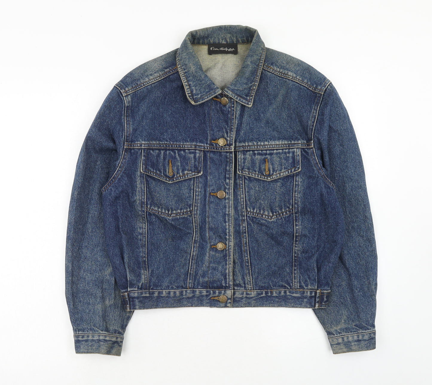 Miss Selfridge Womens Blue Jacket Size S Button