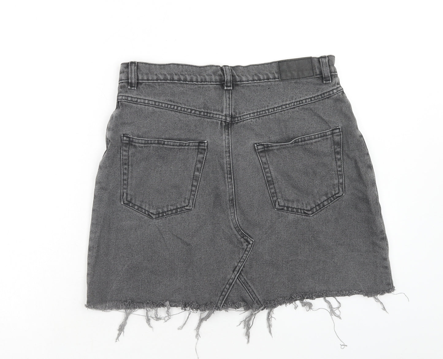 Monki Womens Grey Cotton Maxi Skirt Size 14 Zip